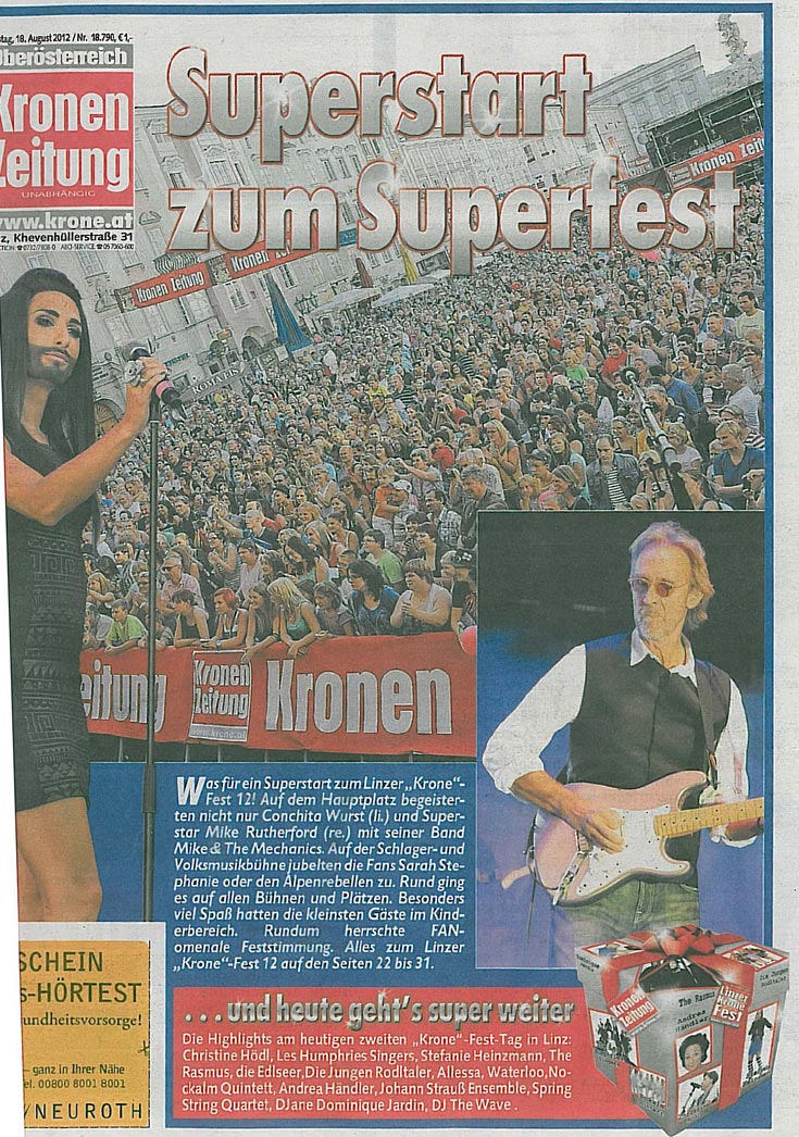 Krone OÖ, 18.8.2012, Titelblatt
